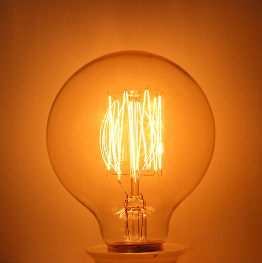 Warm incandescent light bulb for evening lighting to support melatonin and better sleep